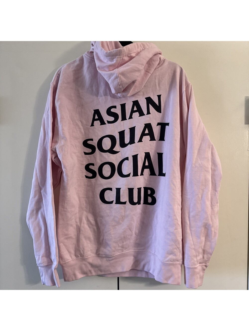 Asian Squat Social Club Pink Pullover Hoodie Size M Independent Trading Co